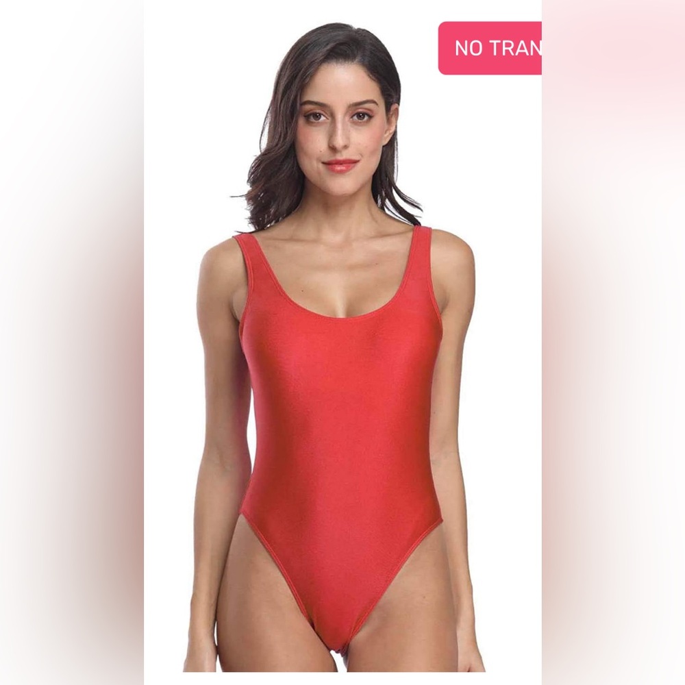 NWT MIAIULIA Retro-Inspired High Cut Low Back One Piece Swimsuit - Size Large